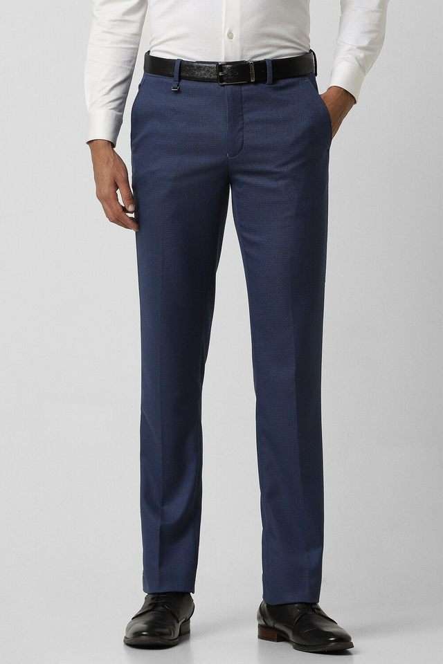 Textured-Polyester-Viscose-Slim-Fit-Men-s-Formal-Wear-Trousers