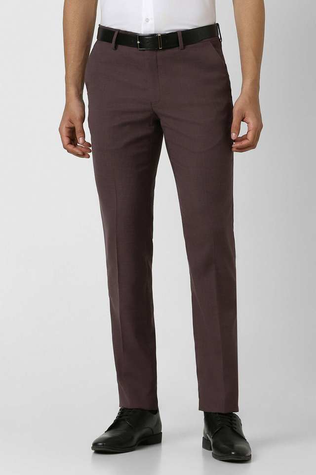 Solid-Blended-Fabric-Slim-Fit-Men-s-Formal-Wear-Trousers