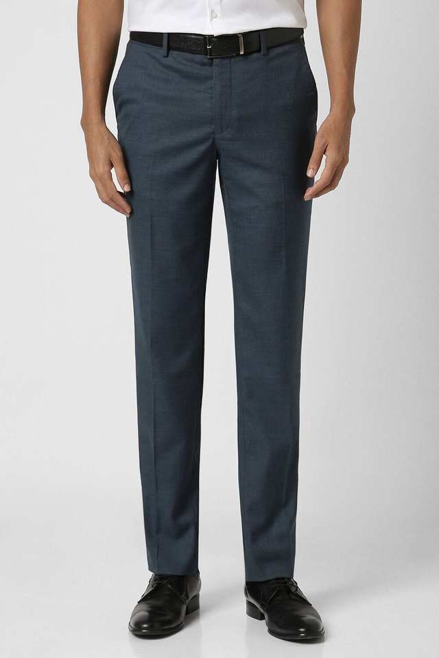 Solid-Blended-Fabric-Slim-Fit-Men-s-Formal-Wear-Trousers