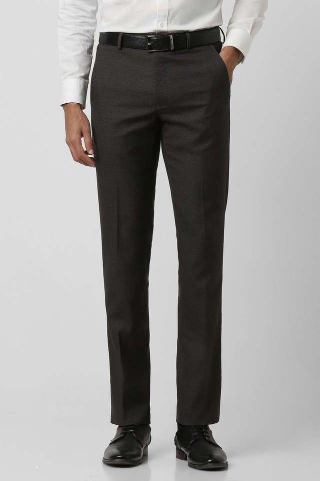 Solid-Blended-Fabric-Slim-Fit-Men-s-Formal-Wear-Trousers