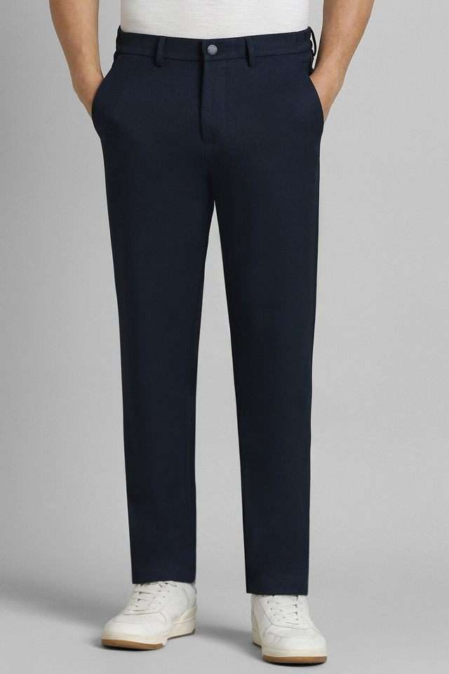 SOLID-Blended-Fabric-Slim-Fit-Men-s-Casual-Wear-Trousers