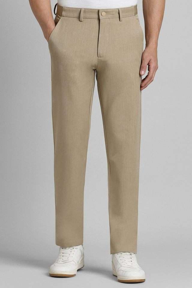 SOLID-Blended-Fabric-Slim-Fit-Men-s-Casual-Wear-Trousers