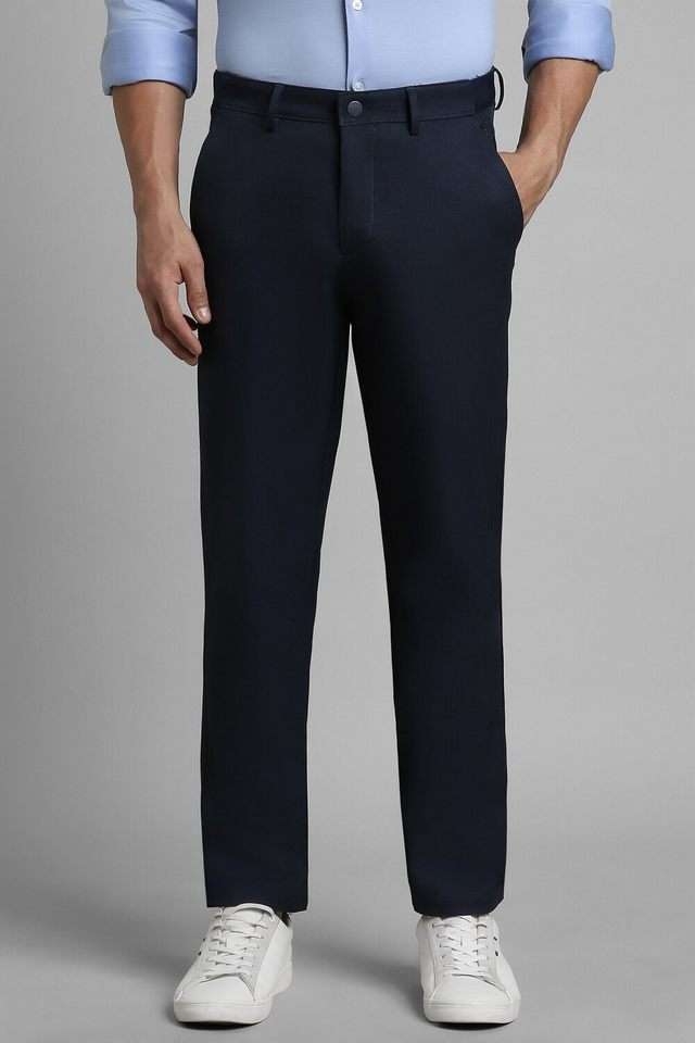 SOLID-Blended-Fabric-Relaxed-Fit-Men-s-Casual-Wear-Trousers