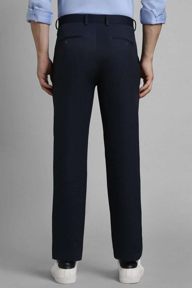 SOLID-Blended-Fabric-Relaxed-Fit-Men-s-Casual-Wear-Trousers