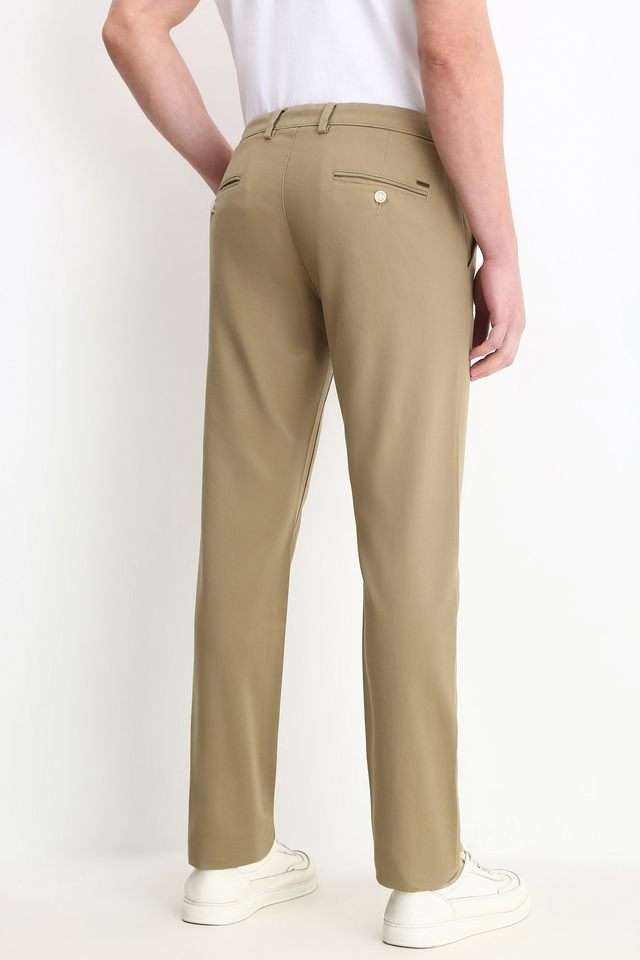 Solid-Cotton-Blend-Super-Slim-FitMen-s-Formal-Wear-Trousers