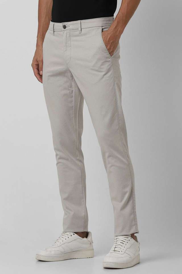 Checks-Cotton-Blend-Tapered-Fit-Men-s-Casual-Wear-Trousers