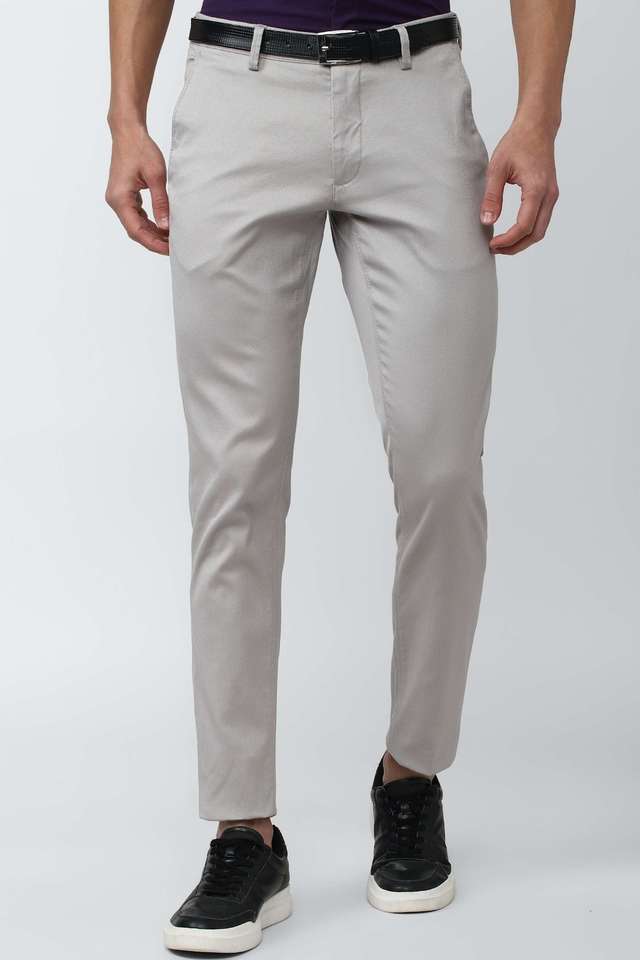 Solid-Cotton-Blend-Tapered-Fit-Men-s-Casual-Wear-Trousers