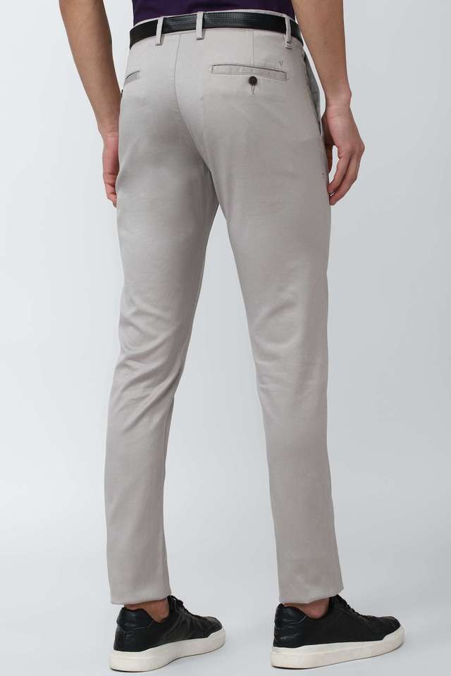 Solid-Cotton-Blend-Tapered-Fit-Men-s-Casual-Wear-Trousers