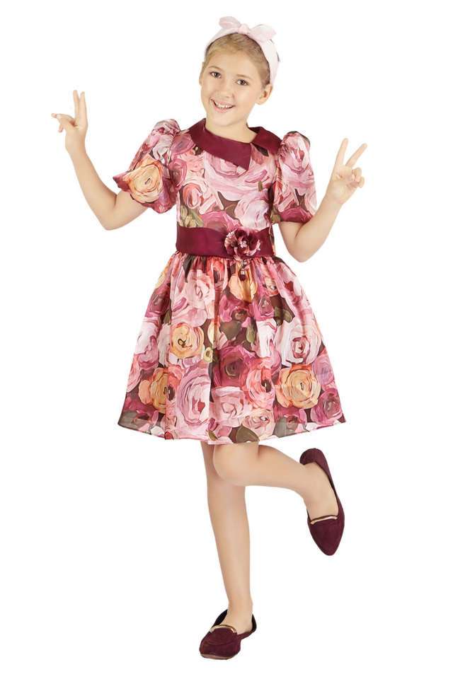 Printed-Polyester-Collared-Girls-Party-Wear-Dress