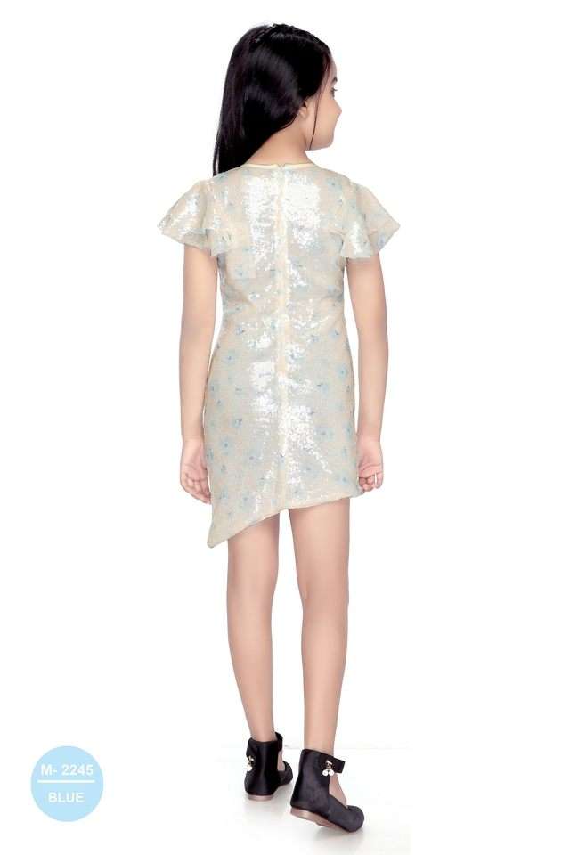 Sequinned-Polyester-Round-Neck-Girls-Party-Wear-Dress