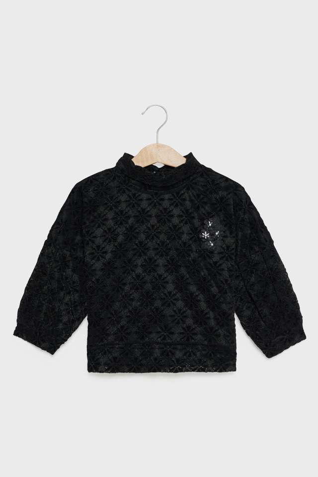 Solid-Blended-Fabric-Regular-Fit-Girls-Top