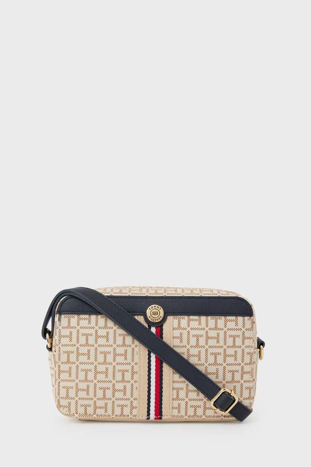 Buy TOMMY HILFIGER Beige Zipper Canvas Women's Casual Wear Sling