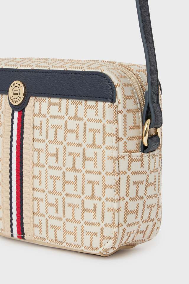 Buy TOMMY HILFIGER Beige Zipper Canvas Women's Casual Wear Sling