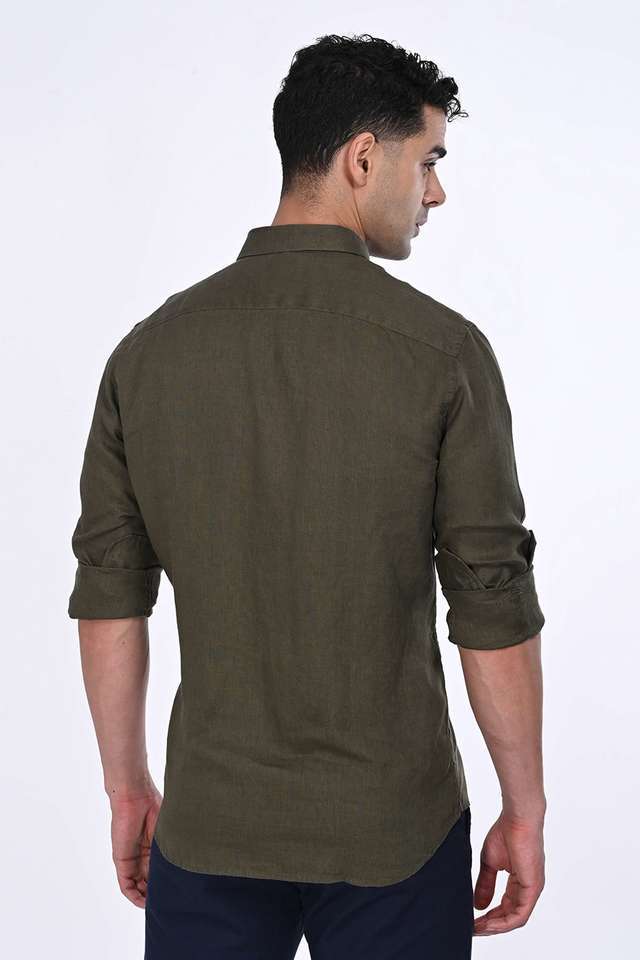 Solid-Cotton-Regular-Fit-Men-s-Casual-Wear-Shirt