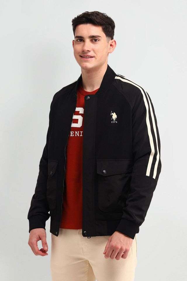 Solid-Blended-Fabric-Regular-Fit-Men-s-Jacket