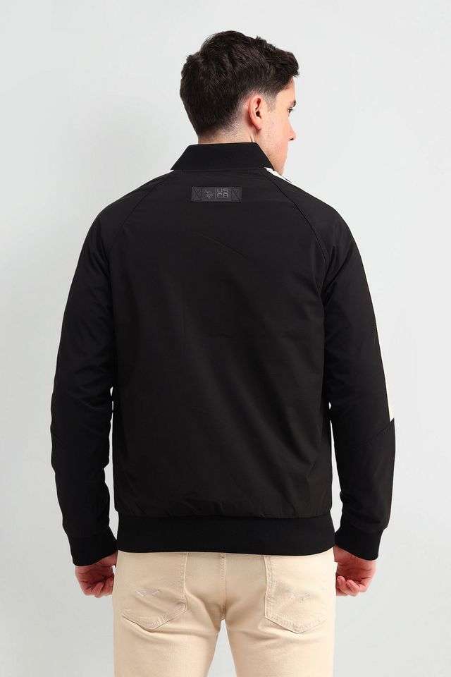 Solid-Blended-Fabric-Regular-Fit-Men-s-Jacket