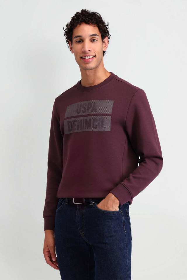 Solid-Blended-Fabric-Round-Neck-Men-s-Sweatshirt