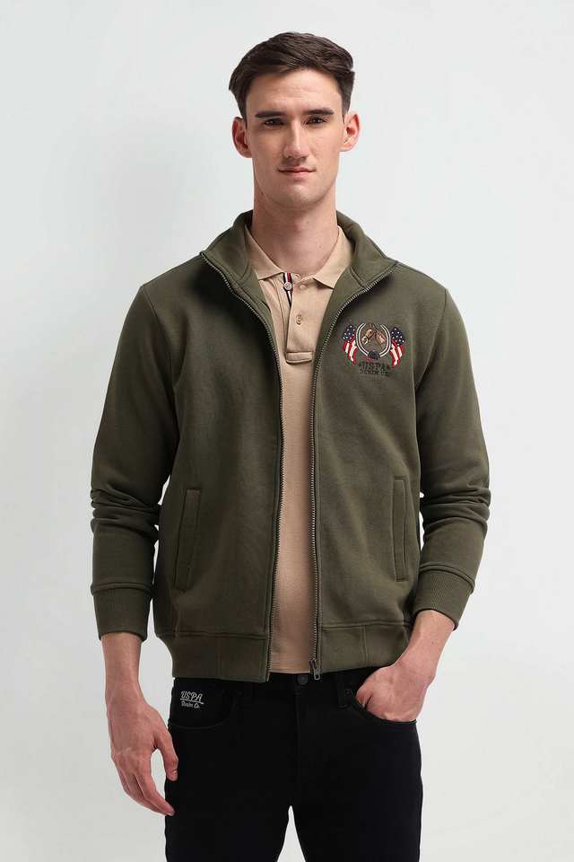 Solid-Polyester-High-Neck-Men-s-Sweatshirt