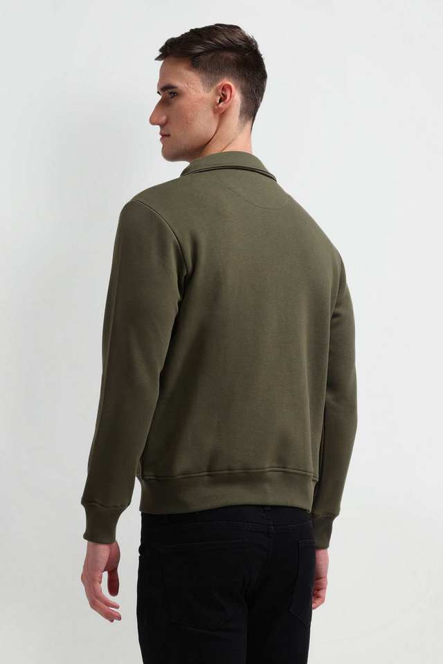 Solid-Polyester-High-Neck-Men-s-Sweatshirt