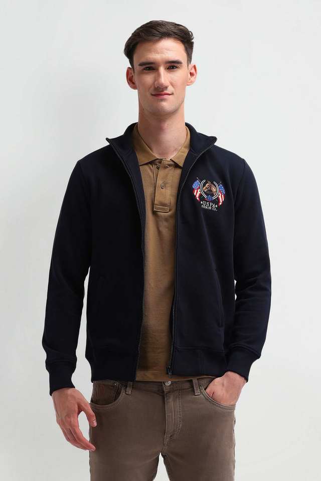 Solid-Polyester-High-Neck-Men-s-Sweatshirt