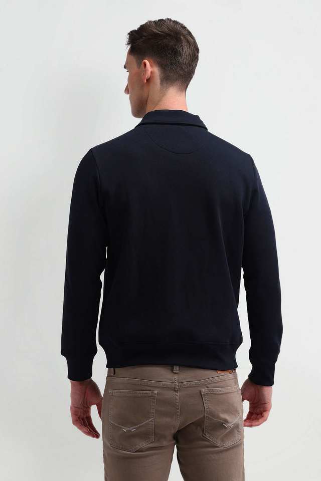 Solid-Polyester-High-Neck-Men-s-Sweatshirt