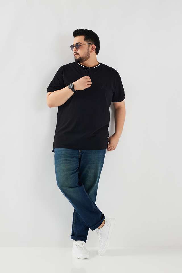 Solid-Cotton-Regular-Fit-Men-T-Shirt