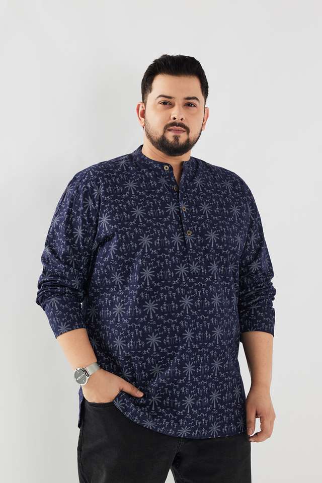 Plus-Size-Printed-Cotton-Regular-Fit-Men-s-Casual-Wear-Shirt