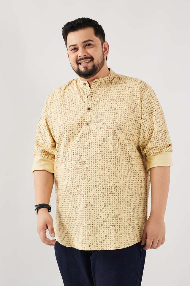 Plus-Size-Printed-Cotton-Regular-Fit-Men-s-Casual-Wear-Shirt