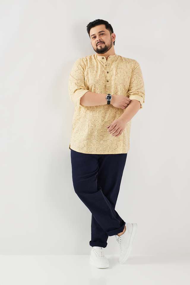 Plus-Size-Printed-Cotton-Regular-Fit-Men-s-Casual-Wear-Shirt