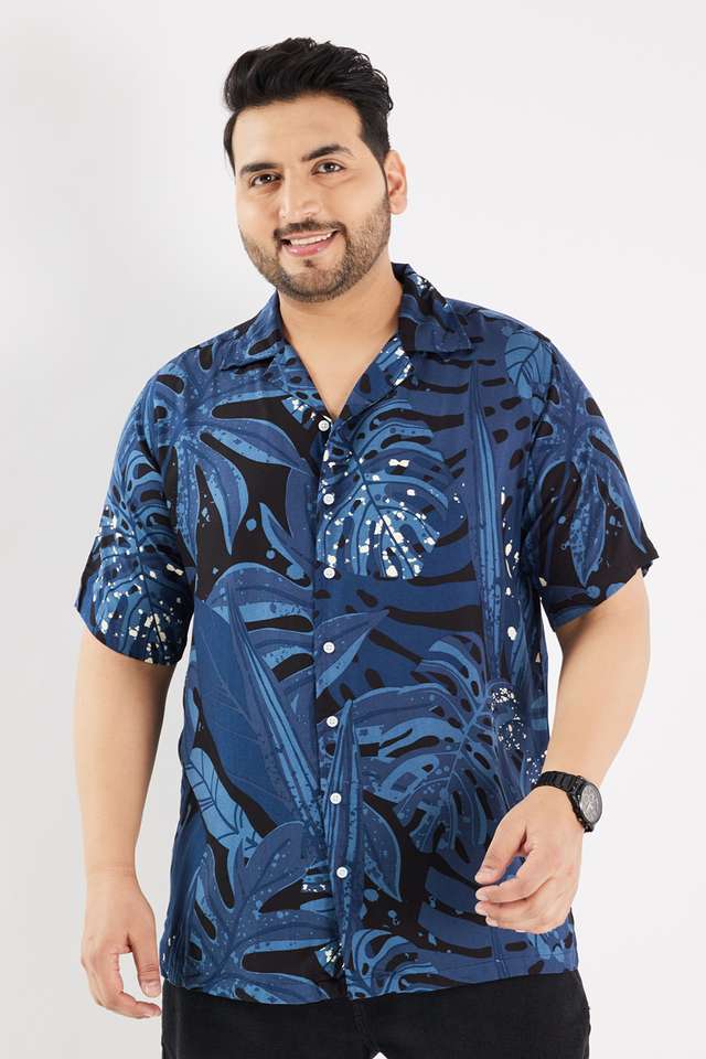 Plus-Size-Printed-Viscose-Regular-Fit-Men-s-Casual-Wear-Shirt