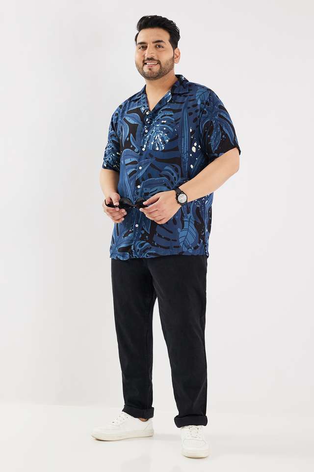 Plus-Size-Printed-Viscose-Regular-Fit-Men-s-Casual-Wear-Shirt