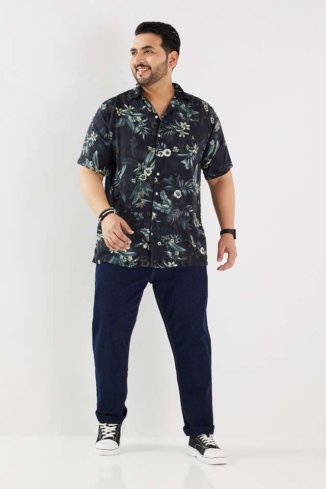 Plus-Size-Printed-Viscose-Regular-Fit-Men-s-Casual-Wear-Shirt