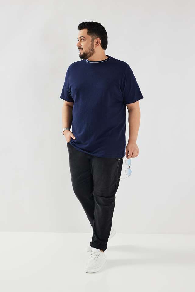 Solid-Cotton-Regular-Fit-Men-T-Shirt