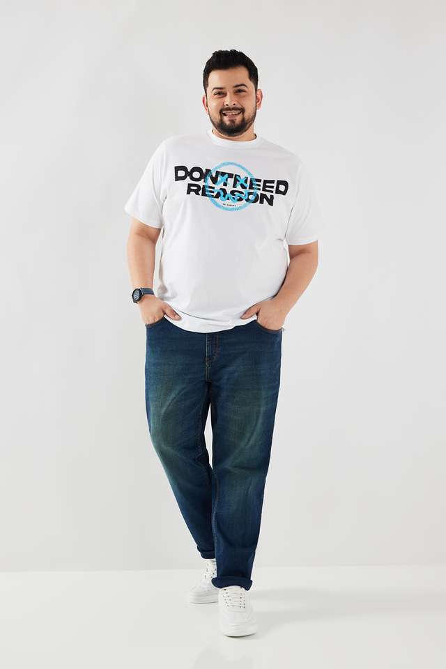 Plus-Size-Typographic-Cotton-Round-Neck-Men-s-T-Shirt