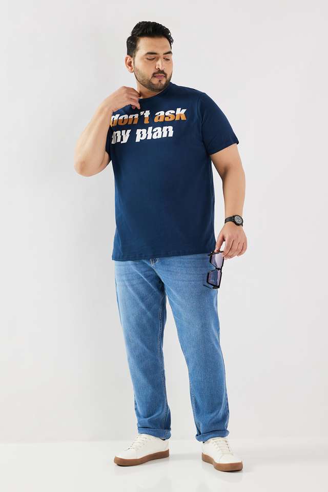 Plus-Size-Typographic-Cotton-Round-Neck-Men-s-T-Shirt