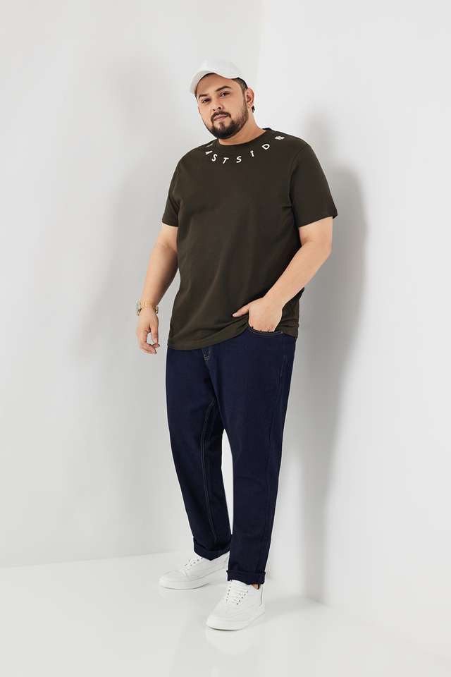 Plus-Size-Typographic-Cotton-Round-Neck-Men-s-T-Shirt