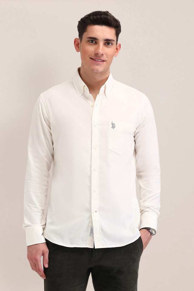 Solid-Cotton-Regular-Fit-Men-s-Casual-Shirt