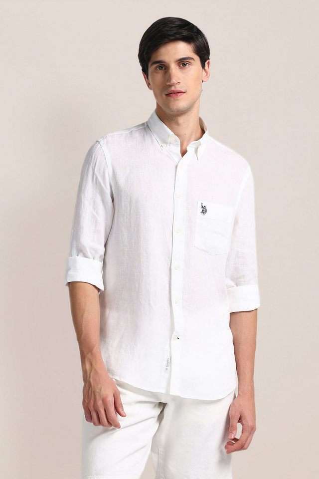 Solid-Blended-Fabric-Regular-Fit-Men-s-Casual-Shirt