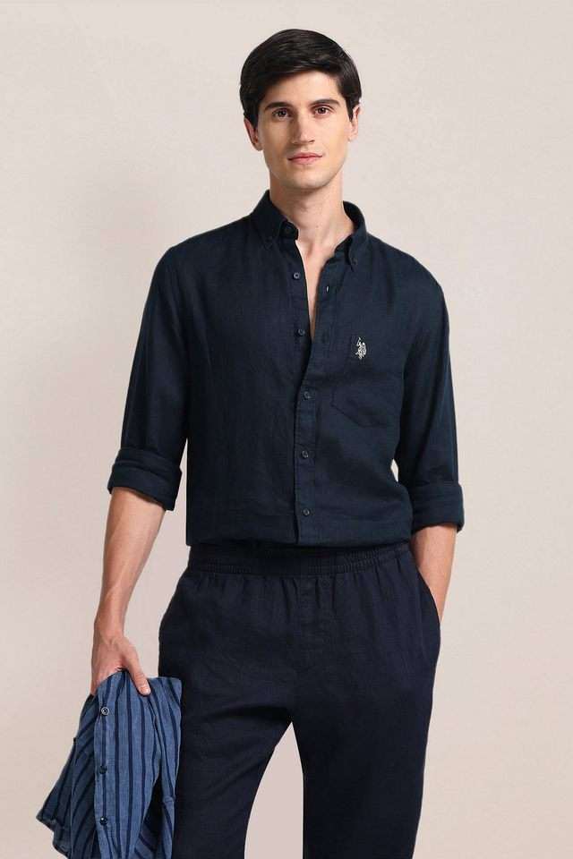 Solid-Blended-Fabric-Super-Slim-Fit-Men-s-Casual-Wear-Shirt