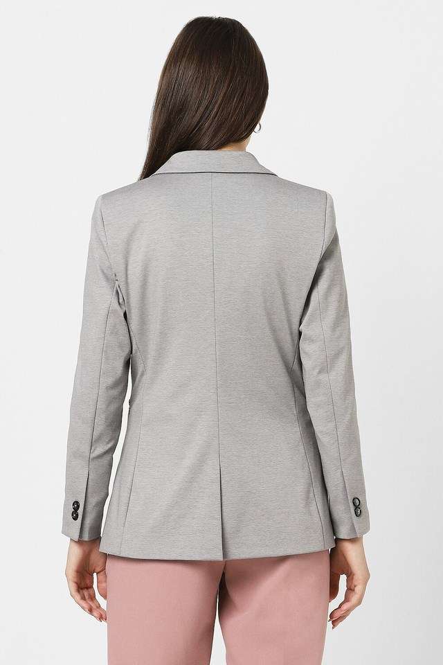 Solid-Collared-Cotton-Women-Blazer