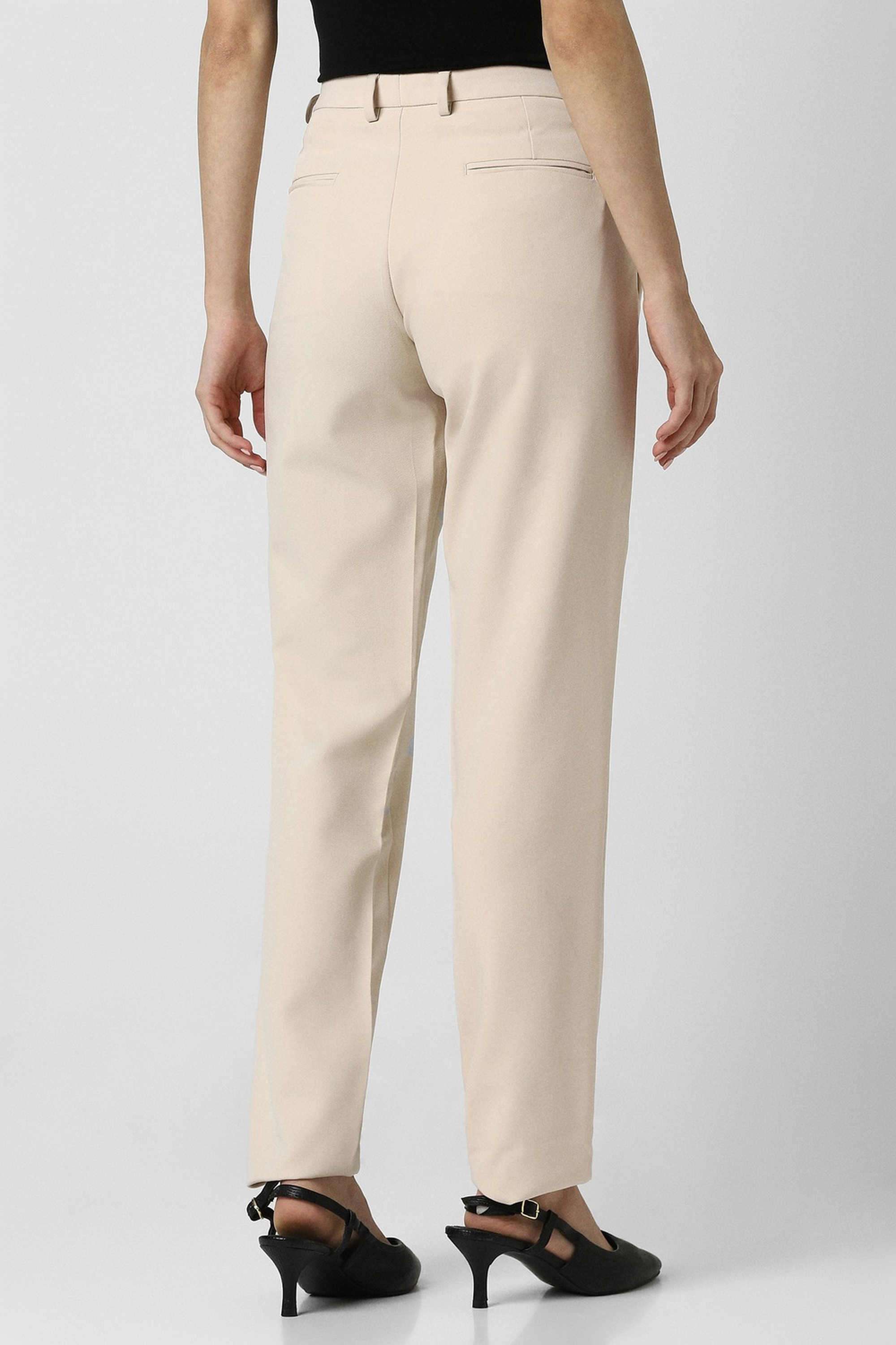 Solid-Regular-Fit-Blended-Fabric-Women-s-Casual-Wear-Trousers