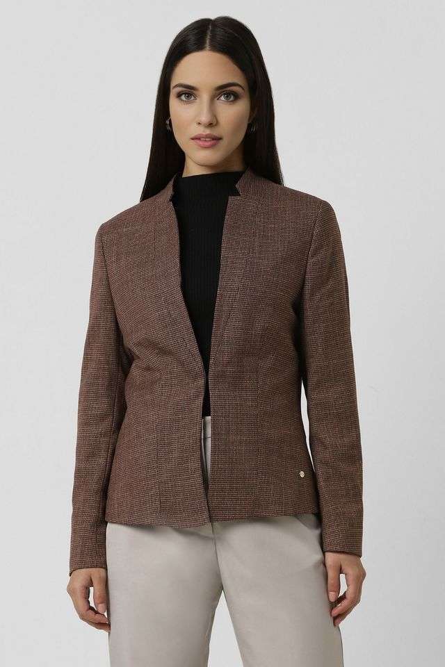 Textured-Polyester-Regular-Fit-Women-s-Blazer