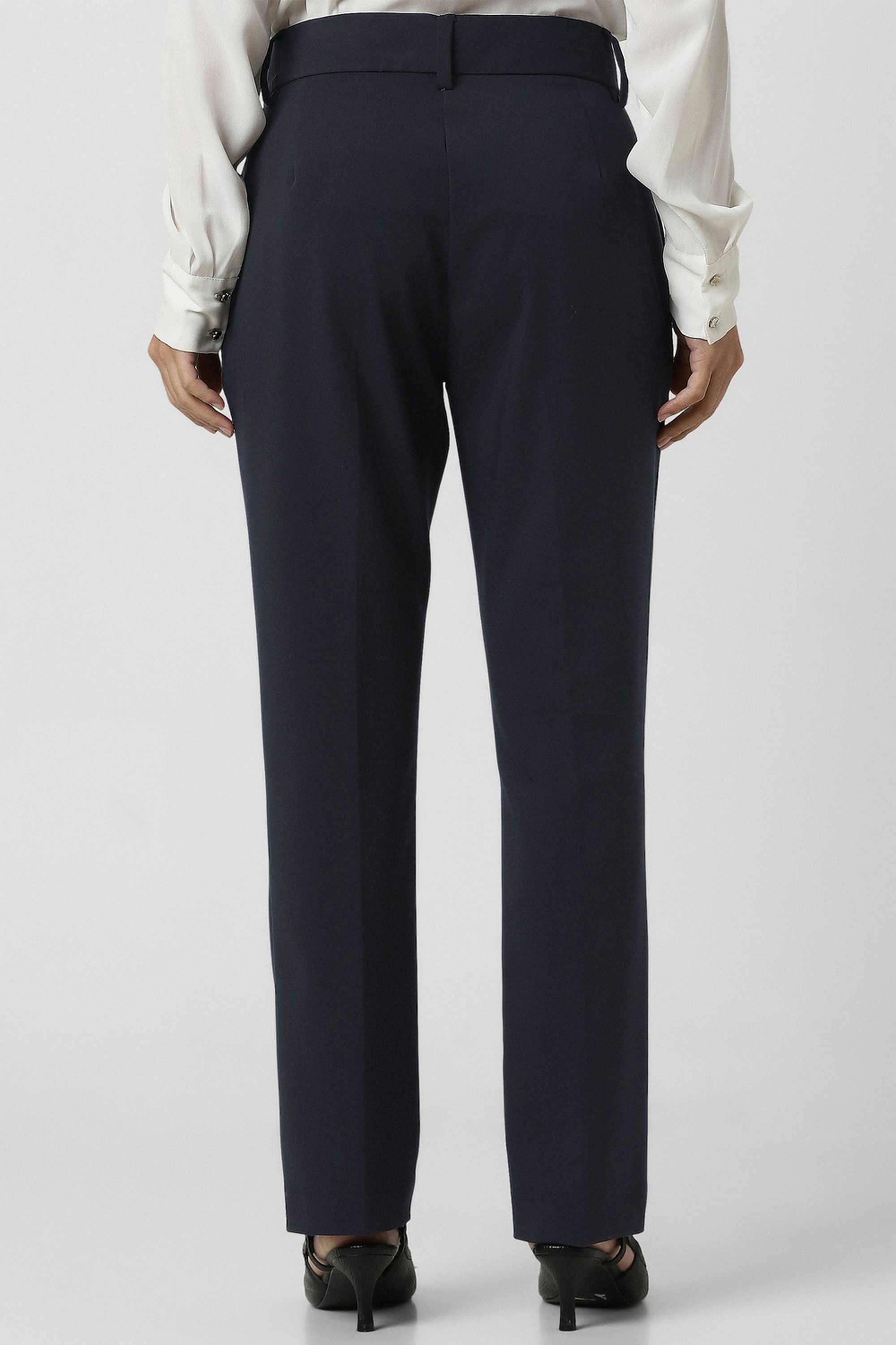 Solid-Regular-Fit-Blended-Fabric-Women-s-Casual-Wear-Trousers