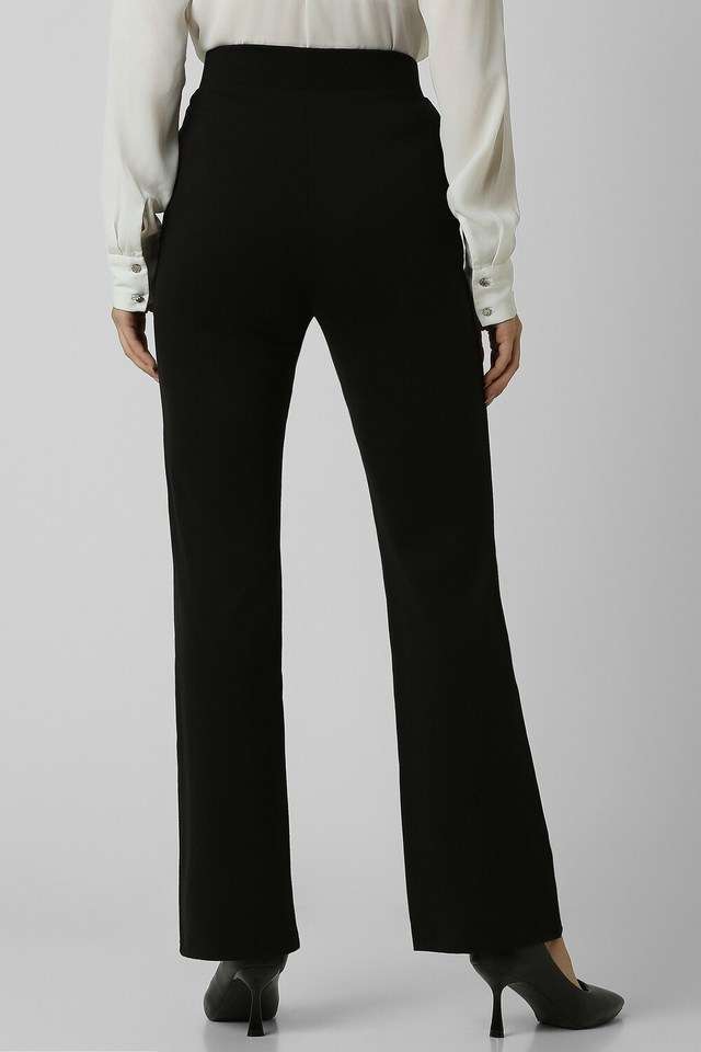 Solid-Polyester-Regular-Fit-Women-s-Formal-Wear-Trousers