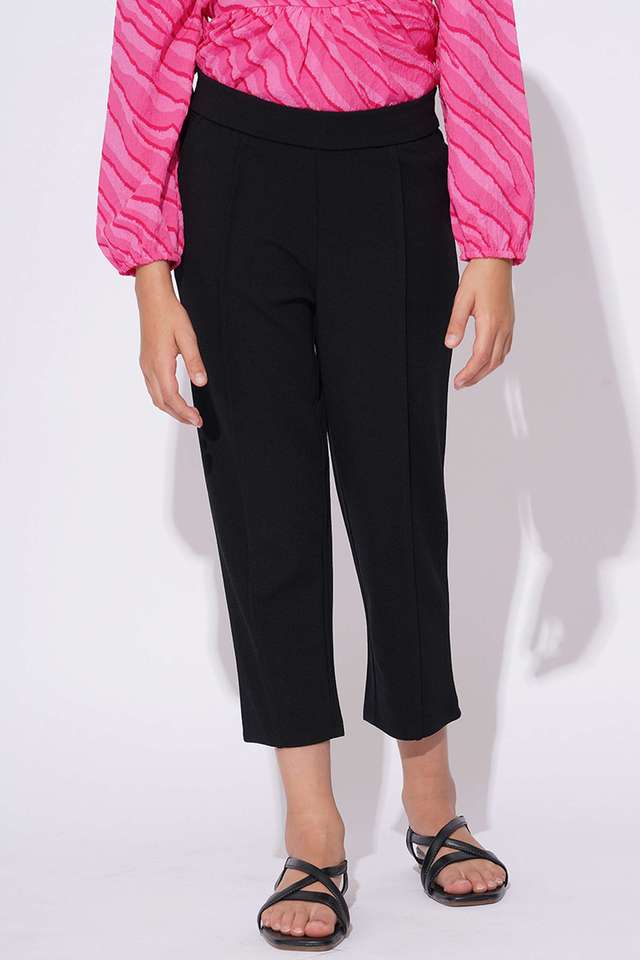 Solid-Polyester-Slim-Fit-Girls-Trousers