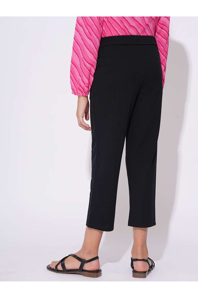 Solid-Polyester-Slim-Fit-Girls-Trousers
