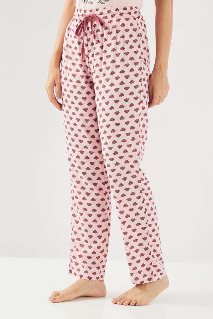 Printed Full Length Rayon Knitted Women's Pyjamas-image-18