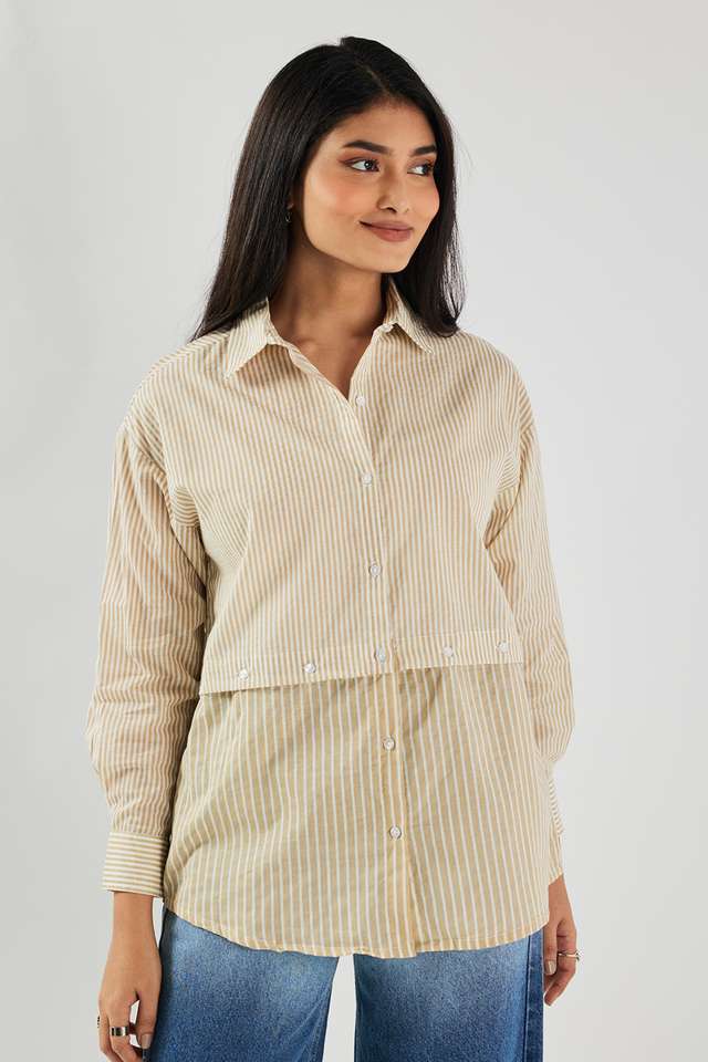 intune Yarn Dyed Collared Cotton Women's Casual Wear Shirt-picture-26