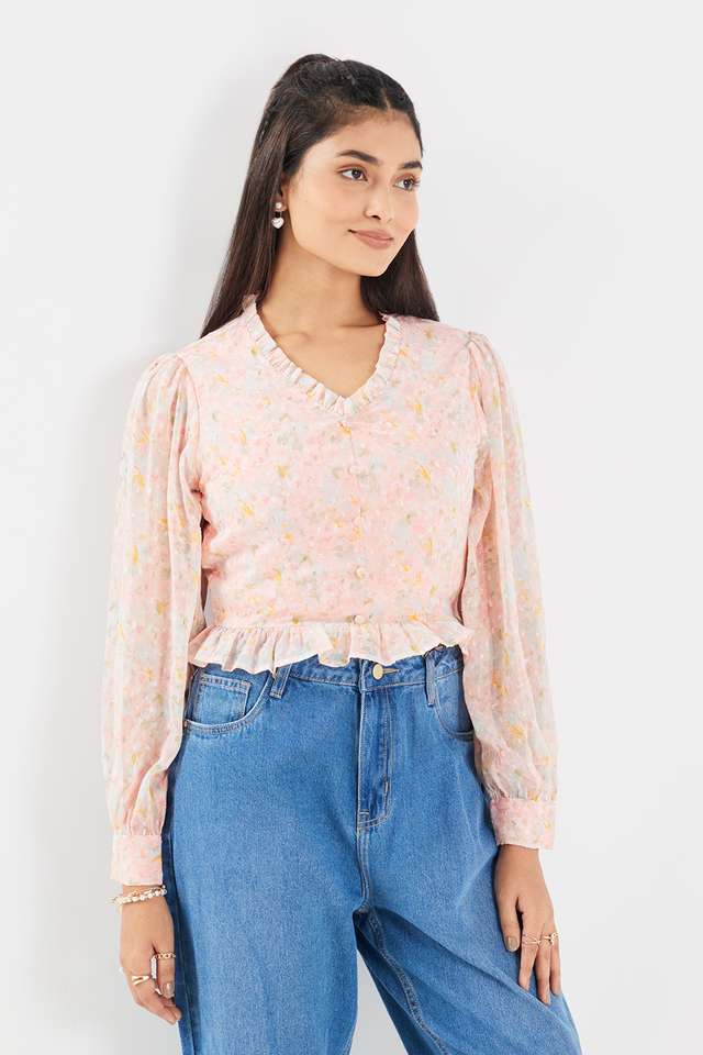 intune Printed Polyester V-Neck Women's Top-picture-28