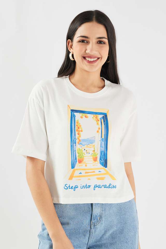 intune Printed Cotton Round Neck Women's T-Shirt-picture-20